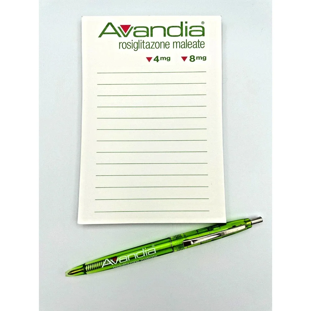 VTG Avandia Green Pharma Drug Rep BIC Pen and Notepad Promo Bundle 2001